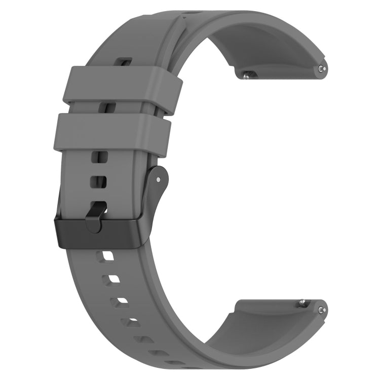 For Samsung Galaxy Watch 5 40mm 20mm Black Buckle Step Silicone Watch Band(Grey) - Watch Bands by buy2fix | Online Shopping UK | buy2fix