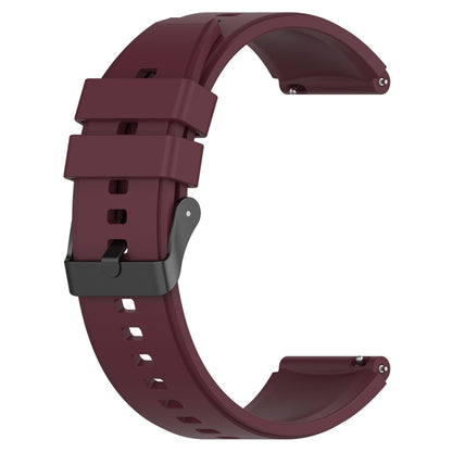 For Samsung Galaxy Watch 5 40mm 20mm Black Buckle Step Silicone Watch Band(Wine Red) - Watch Bands by buy2fix | Online Shopping UK | buy2fix