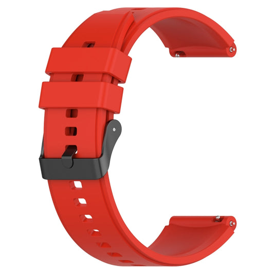 For Samsung Galaxy Watch 5 40mm 20mm Black Buckle Step Silicone Watch Band(Red) by buy2fix