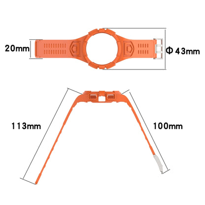 For Samsung Galaxy Watch5 40mm Silicone Integrated Watch Band(Orange) - Watch Bands by buy2fix | Online Shopping UK | buy2fix