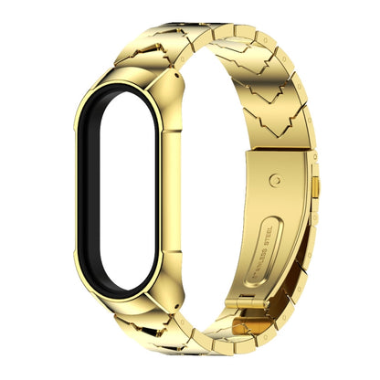 For Xiaomi Mi Band 7 / 7 NFC MIJOBS Stainless Steel Watch Band, Style:TF2 V Type(Gold) - Watch Bands by MIJOBS | Online Shopping UK | buy2fix