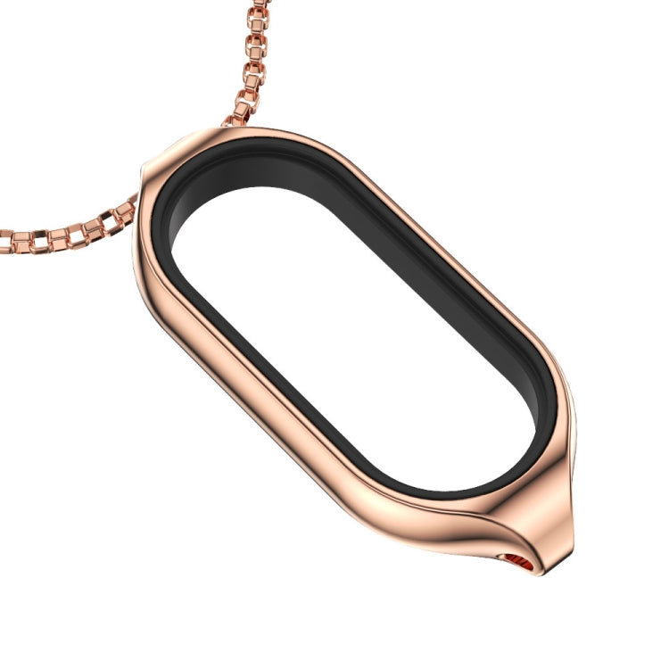 For Xiaomi Mi Band 7 / 7 NFC MIJOBS Metal Pendant Stainless Steel Watch Necklace (Rose Gold) - Watch Bands by MIJOBS | Online Shopping UK | buy2fix