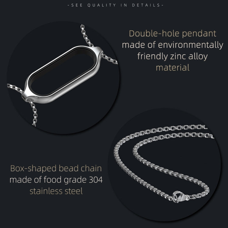 For Xiaomi Mi Band 7 / 7 NFC MIJOBS Metal Pendant Stainless Steel Watch Necklace (Rose Gold) - Watch Bands by MIJOBS | Online Shopping UK | buy2fix