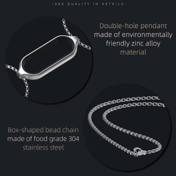For Xiaomi Mi Band 7 / 7 NFC MIJOBS Metal Pendant Stainless Steel Watch Necklace (Black) - Watch Bands by MIJOBS | Online Shopping UK | buy2fix