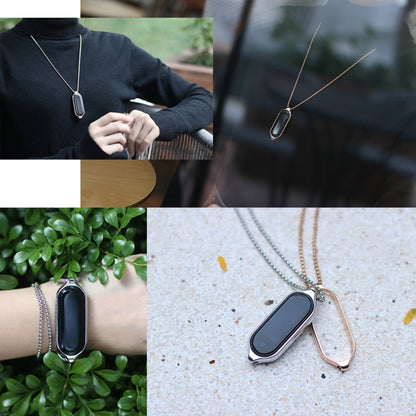 For Xiaomi Mi Band 7 / 7 NFC MIJOBS Metal Pendant Stainless Steel Watch Necklace (Black) - Watch Bands by MIJOBS | Online Shopping UK | buy2fix