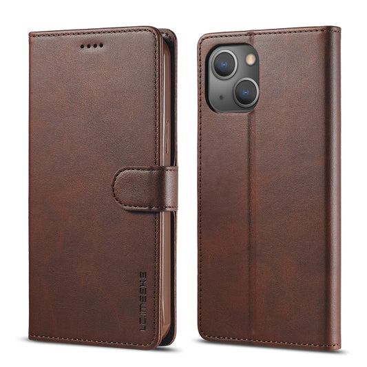 For iPhone 14 Plus LC.IMEEKE Calf Texture Horizontal Flip Leather Case (Brown) - iPhone 14 Plus Cases by LC.IMEEKE | Online Shopping UK | buy2fix