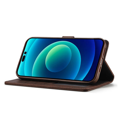 For iPhone 14 Plus LC.IMEEKE Calf Texture Horizontal Flip Leather Case (Brown) - iPhone 14 Plus Cases by LC.IMEEKE | Online Shopping UK | buy2fix