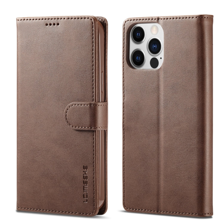 For iPhone 14 Pro Max LC.IMEEKE Calf Texture Horizontal Flip Leather Case (Brown) - iPhone 14 Pro Max Cases by LC.IMEEKE | Online Shopping UK | buy2fix
