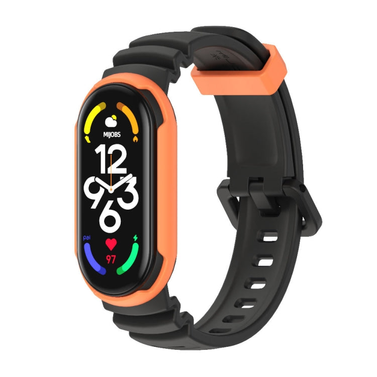 For Xiaomi Mi Band 5 / 6 / 7 MIJOBS GS Unibody Two-color Watch Band(Black Orange) - Watch Bands by MIJOBS | Online Shopping UK | buy2fix