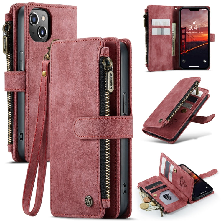 For iPhone 14 CaseMe C30 Multifunctional Phone Leather Case (Red) - iPhone 14 Cases by CaseMe | Online Shopping UK | buy2fix
