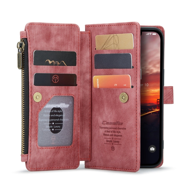 For iPhone 14 CaseMe C30 Multifunctional Phone Leather Case (Red) - iPhone 14 Cases by CaseMe | Online Shopping UK | buy2fix