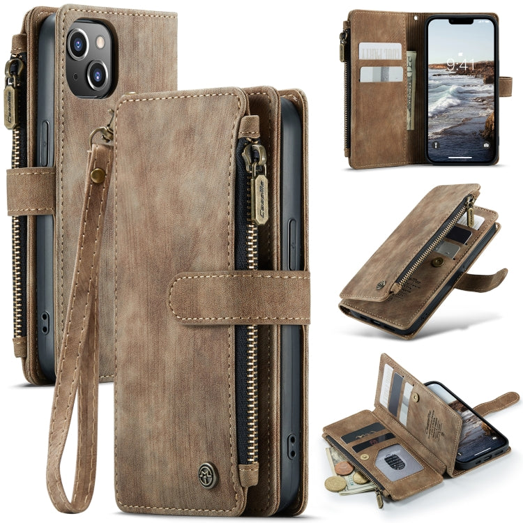 For iPhone 14 CaseMe C30 Multifunctional Phone Leather Case (Brown) - iPhone 14 Cases by CaseMe | Online Shopping UK | buy2fix