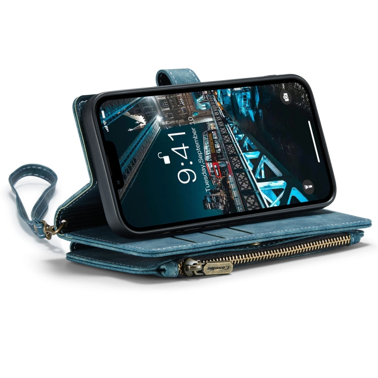 For iPhone 14 Plus CaseMe C30 Multifunctional Phone Leather Case (Blue) - iPhone 14 Plus Cases by CaseMe | Online Shopping UK | buy2fix