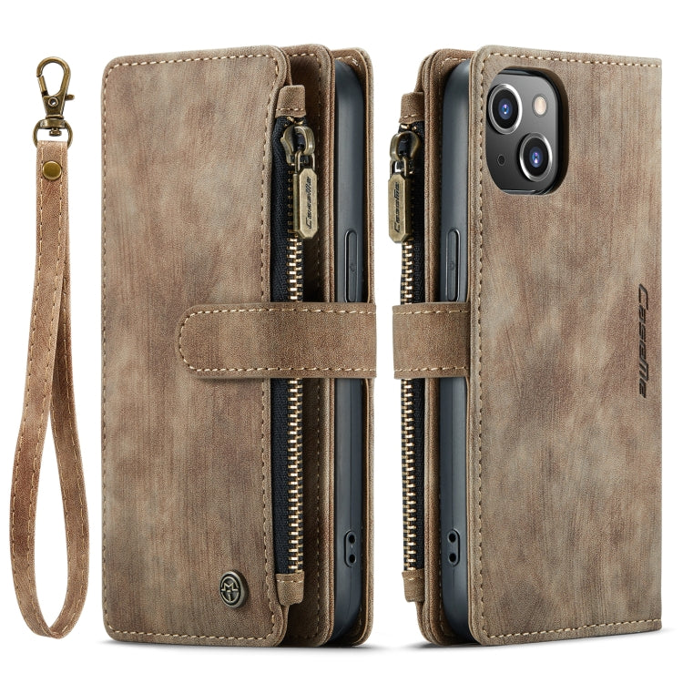 For iPhone 14 Plus CaseMe C30 Multifunctional Phone Leather Case (Brown) - iPhone 14 Plus Cases by CaseMe | Online Shopping UK | buy2fix