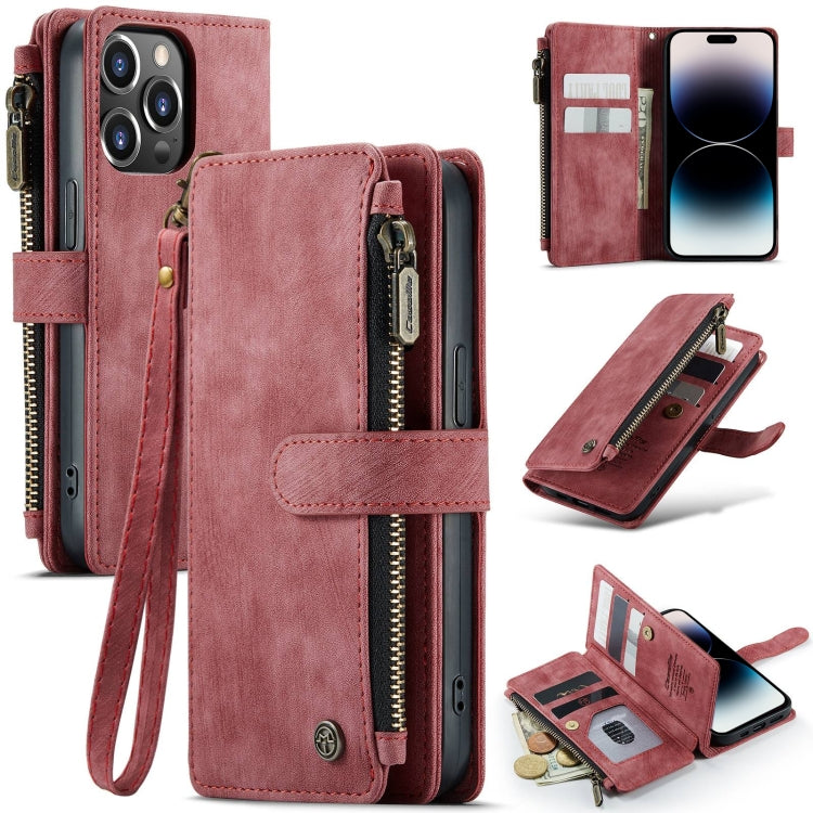 For iPhone 14 Pro CaseMe C30 Multifunctional Phone Leather Case(Red) - iPhone 14 Pro Cases by CaseMe | Online Shopping UK | buy2fix