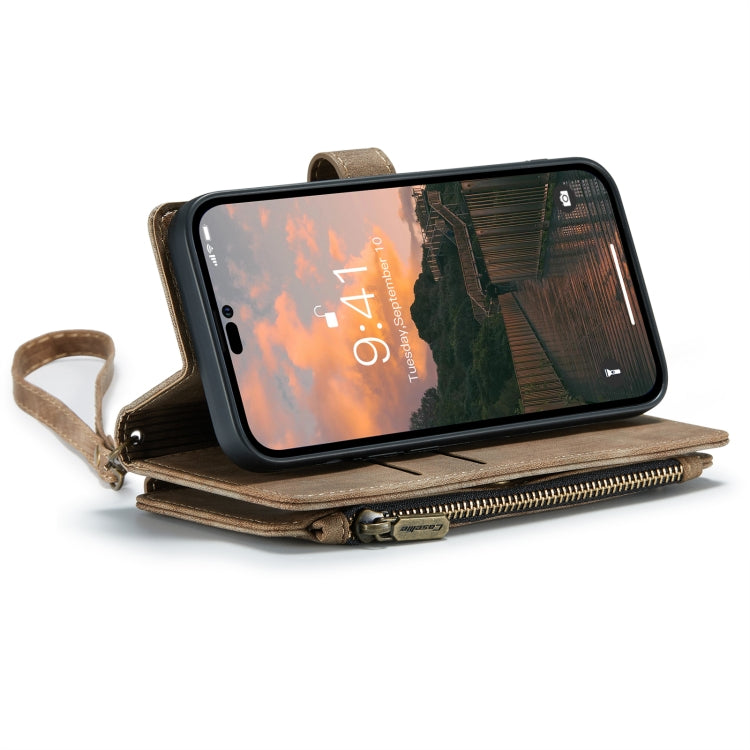 For iPhone 14 Pro CaseMe C30 Multifunctional Phone Leather Case(Brown) - iPhone 14 Pro Cases by CaseMe | Online Shopping UK | buy2fix
