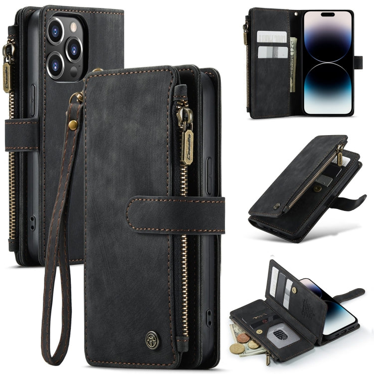 For iPhone 14 Pro CaseMe C30 Multifunctional Phone Leather Case(Black) - iPhone 14 Pro Cases by CaseMe | Online Shopping UK | buy2fix