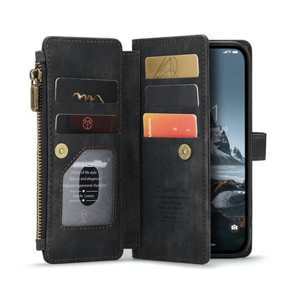 For iPhone 14 Pro CaseMe C30 Multifunctional Phone Leather Case(Black) - iPhone 14 Pro Cases by CaseMe | Online Shopping UK | buy2fix