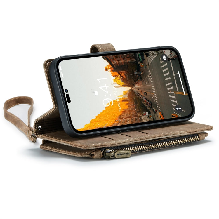 For iPhone 14 Pro Max CaseMe C30 Multifunctional Phone Leather Case (Brown) - iPhone 14 Pro Max Cases by CaseMe | Online Shopping UK | buy2fix