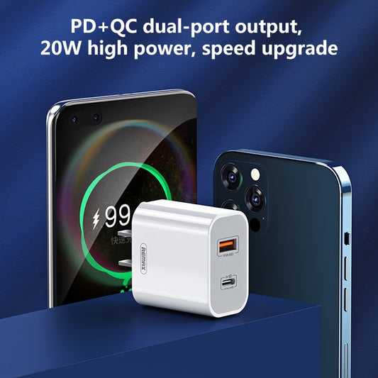 REMAX RP-U68 Speedy Series 20W USB+USB-C/Type-C Interface Fast Charger, Specification:CN Plug(White) by REMAX