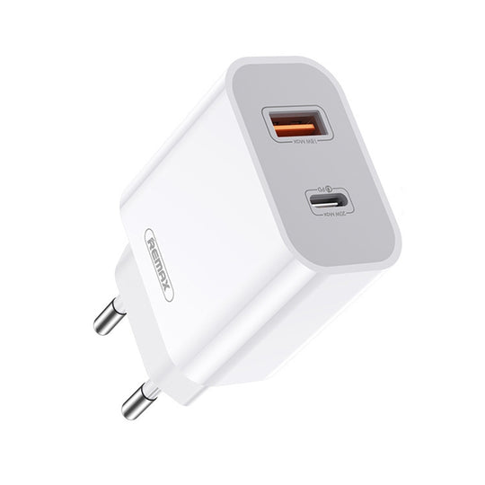 REMAX RP-U68 Speedy Series 20W USB + USB-C/Type-C Interface Chargeur rapide, Spécification: Prise UE (Blanc)