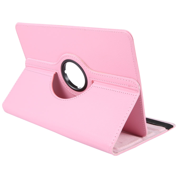 For 7 inch Tablet 360 Degree Rotation Litchi Texture Flip Leather Tablet Case(Pink) - 7 inch by buy2fix | Online Shopping UK | buy2fix