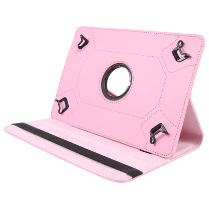 For 7 inch Tablet 360 Degree Rotation Litchi Texture Flip Leather Tablet Case(Pink) - 7 inch by buy2fix | Online Shopping UK | buy2fix