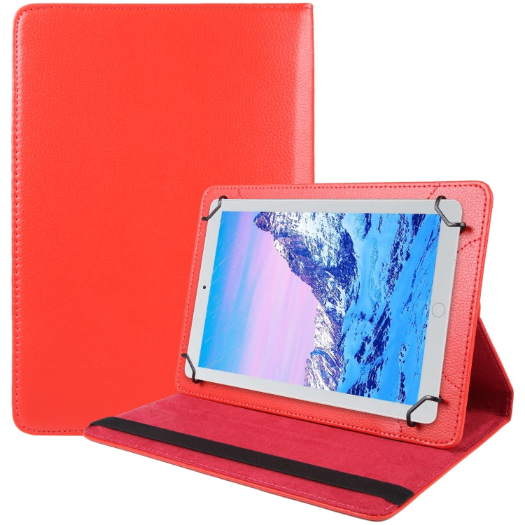 For 7 inch Tablet 360 Degree Rotation Litchi Texture Flip Leather Tablet Case(Red) - 7 inch by buy2fix | Online Shopping UK | buy2fix