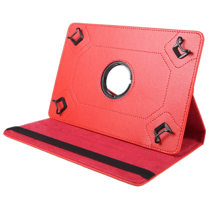 For 7 inch Tablet 360 Degree Rotation Litchi Texture Flip Leather Tablet Case(Red) - 7 inch by buy2fix | Online Shopping UK | buy2fix