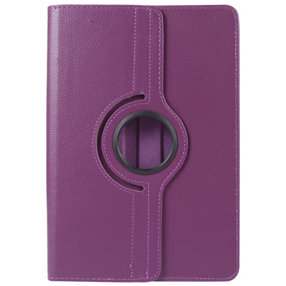 For 7 inch Tablet 360 Degree Rotation Litchi Texture Flip Leather Tablet Case(Purple) - 7 inch by buy2fix | Online Shopping UK | buy2fix