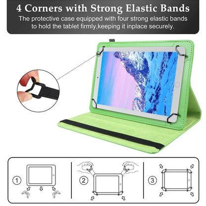For 7 inch Tablet 360 Degree Rotation Litchi Texture Flip Leather Tablet Case(Green) - 7 inch by buy2fix | Online Shopping UK | buy2fix