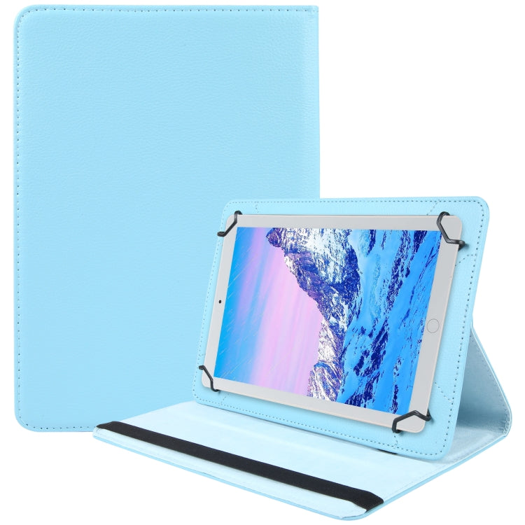 For 7 inch Tablet 360 Degree Rotation Litchi Texture Flip Leather Tablet Case(Sky Blue) - 7 inch by buy2fix | Online Shopping UK | buy2fix