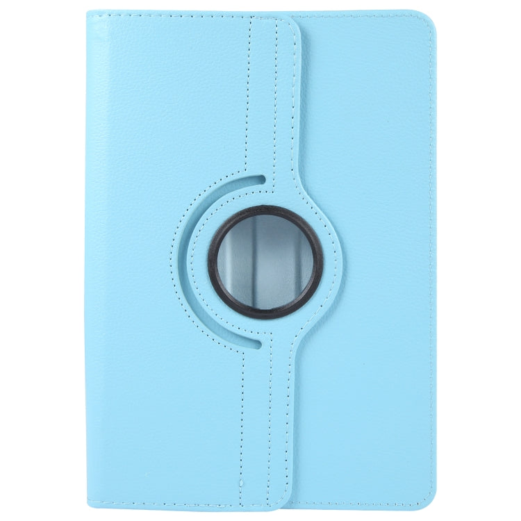 For 7 inch Tablet 360 Degree Rotation Litchi Texture Flip Leather Tablet Case(Sky Blue) - 7 inch by buy2fix | Online Shopping UK | buy2fix
