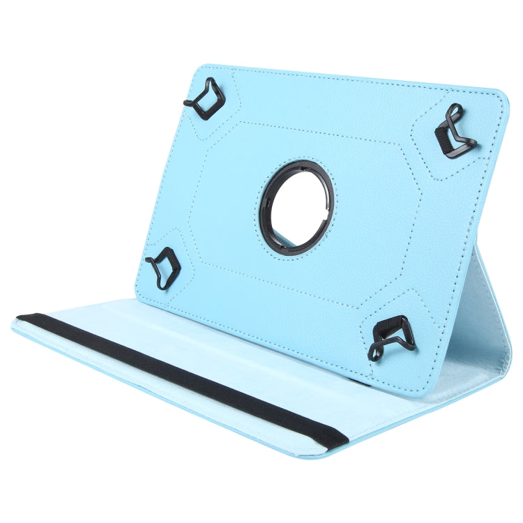 For 7 inch Tablet 360 Degree Rotation Litchi Texture Flip Leather Tablet Case(Sky Blue) - 7 inch by buy2fix | Online Shopping UK | buy2fix