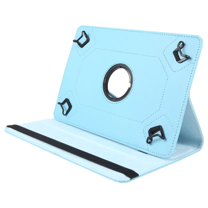 For 7 inch Tablet 360 Degree Rotation Litchi Texture Flip Leather Tablet Case(Sky Blue) - 7 inch by buy2fix | Online Shopping UK | buy2fix