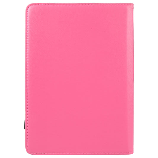 For 7 inch Tablet 360 Degree Rotation Litchi Texture Flip Leather Tablet Case(Rose Red) - 7 inch by buy2fix | Online Shopping UK | buy2fix