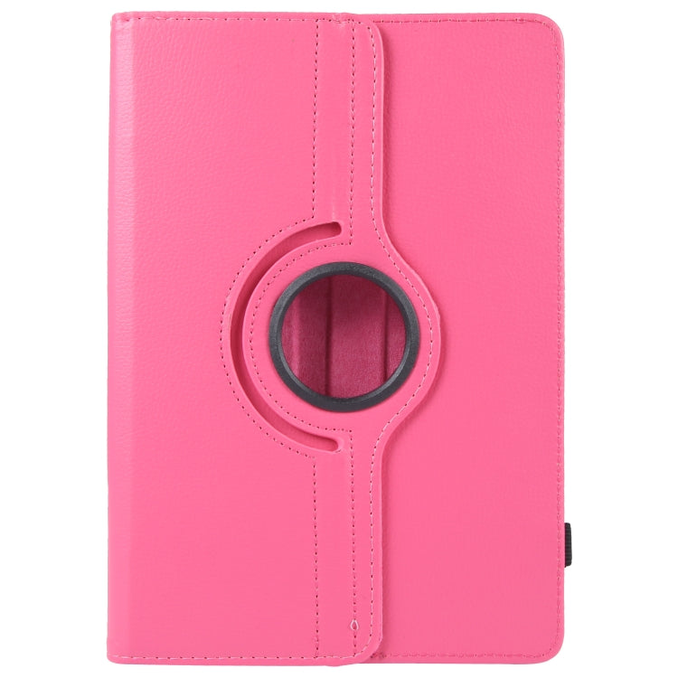For 7 inch Tablet 360 Degree Rotation Litchi Texture Flip Leather Tablet Case(Rose Red) - 7 inch by buy2fix | Online Shopping UK | buy2fix