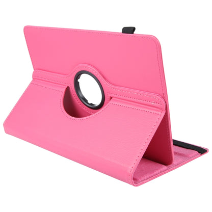 For 7 inch Tablet 360 Degree Rotation Litchi Texture Flip Leather Tablet Case(Rose Red) - 7 inch by buy2fix | Online Shopping UK | buy2fix