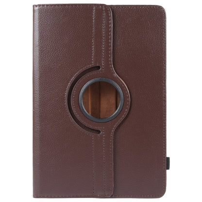 For 7 inch Tablet 360 Degree Rotation Litchi Texture Flip Leather Tablet Case(Brown) - 7 inch by buy2fix | Online Shopping UK | buy2fix