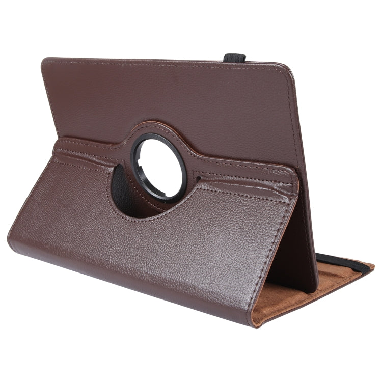 For 7 inch Tablet 360 Degree Rotation Litchi Texture Flip Leather Tablet Case(Brown) - 7 inch by buy2fix | Online Shopping UK | buy2fix