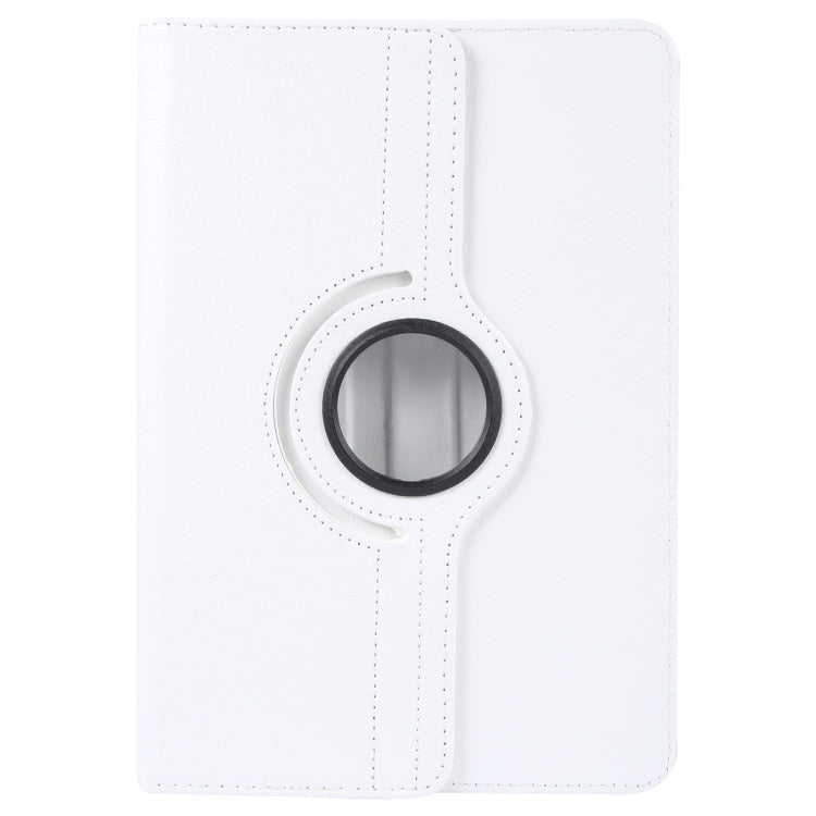 For 8 inch Tablet 360 Degree Rotation Litchi Texture Flip Leather Tablet Case(White) - 8 inch by buy2fix | Online Shopping UK | buy2fix
