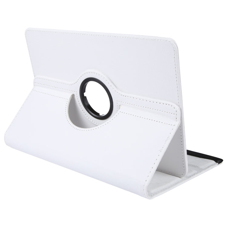 For 8 inch Tablet 360 Degree Rotation Litchi Texture Flip Leather Tablet Case(White) - 8 inch by buy2fix | Online Shopping UK | buy2fix