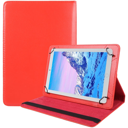For 8 inch Tablet 360 Degree Rotation Litchi Texture Flip Leather Tablet Case(Red) - 8 inch by buy2fix | Online Shopping UK | buy2fix