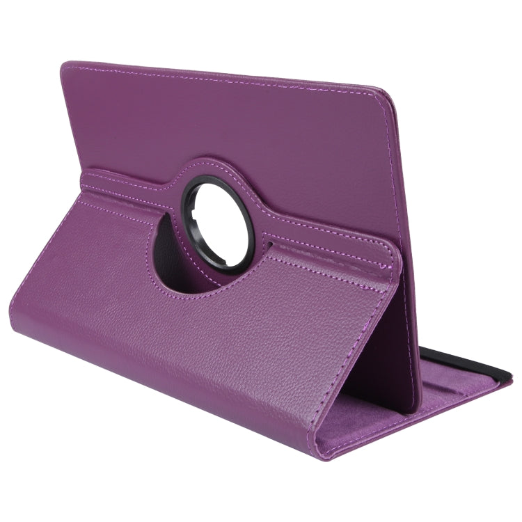 For 8 inch Tablet 360 Degree Rotation Litchi Texture Flip Leather Tablet Case(Purple) - 8 inch by buy2fix | Online Shopping UK | buy2fix