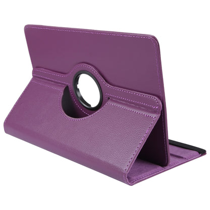For 8 inch Tablet 360 Degree Rotation Litchi Texture Flip Leather Tablet Case(Purple) - 8 inch by buy2fix | Online Shopping UK | buy2fix