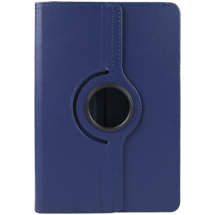 For 8 inch Tablet 360 Degree Rotation Litchi Texture Flip Leather Tablet Case(Blue) - 8 inch by buy2fix | Online Shopping UK | buy2fix