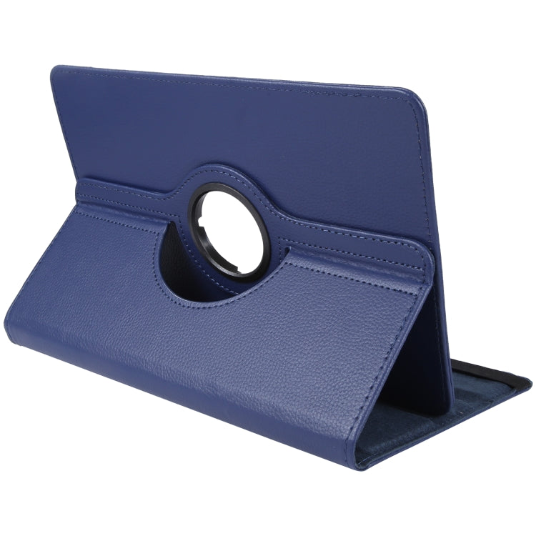 For 8 inch Tablet 360 Degree Rotation Litchi Texture Flip Leather Tablet Case(Blue) - 8 inch by buy2fix | Online Shopping UK | buy2fix