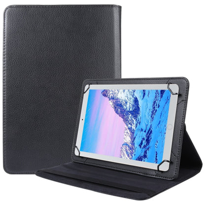 For 8 inch Tablet 360 Degree Rotation Litchi Texture Flip Leather Tablet Case(Black) - 8 inch by buy2fix | Online Shopping UK | buy2fix