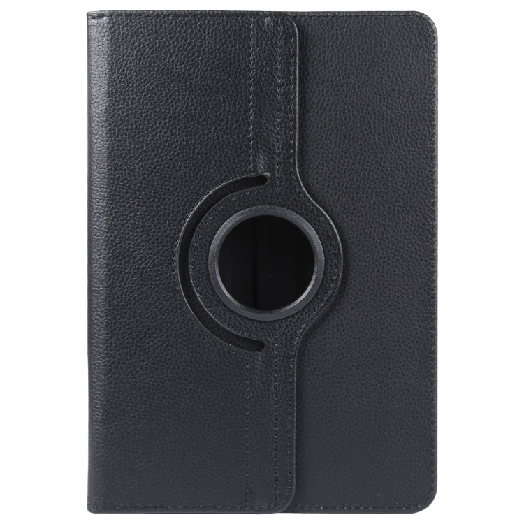 For 8 inch Tablet 360 Degree Rotation Litchi Texture Flip Leather Tablet Case(Black) - 8 inch by buy2fix | Online Shopping UK | buy2fix