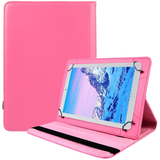 For 8 inch Tablet 360 Degree Rotation Litchi Texture Flip Leather Tablet Case(Rose Red) - 8 inch by buy2fix | Online Shopping UK | buy2fix